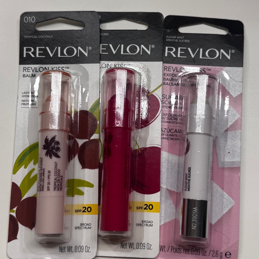 Revlon lip balms and exfoliator